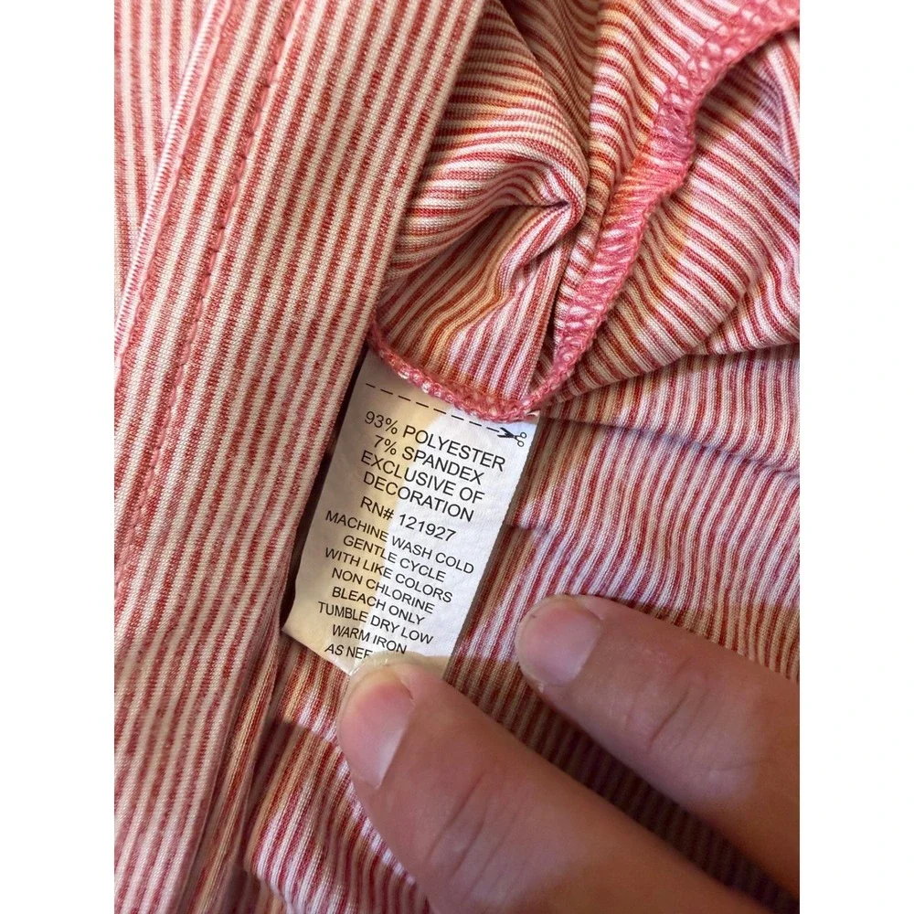 Johnnie-O Mens XL Red White Striped Performance Polo Shirt CAC 1899 Logo Stretch